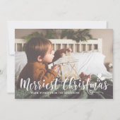 モダン書メリーChristmas写真 シーズンカード (正面)