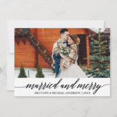 モダン書結婚したとメリーの結婚写真 シーズンカード (正面)