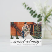 モダン書結婚したとメリーの結婚写真 ポストカード (スタンド正面)