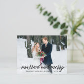モダン書結婚した結婚メリー道と写真 ポストカード (スタンド正面)