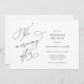 モダン書結婚のブランチ招待状 招待状 (正面/裏面)