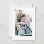 モダン書結婚の写真サンキューカード サンキューカード (正面)