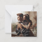 モダン書結婚の写真サンキューカード ノートカード (正面)