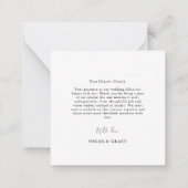 モダン書結婚の写真サンキューカード ノートカード (裏面)