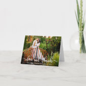 モダン書結婚の恋感謝してい文 サンキューカード (正面)