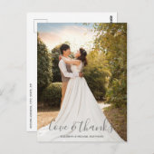 モダン書結婚の愛の写真感謝してい ポストカード (正面/裏面)