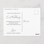 モダン書結婚の愛の写真感謝してい ポストカード (裏面)