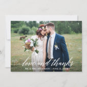 モダン書結婚の愛感謝してい6枚 サンキューカード (正面)