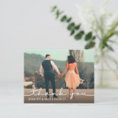 モダン書結婚の感謝の写真 ポストカード (スタンド正面)