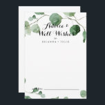 モダン書結婚の祈りユーカリ アドバイスカード<br><div class="desc">この書モダン道の結婚願いユーカリアドバイスカードはにシンプル最適結婚である。このデザインは水彩手描き植物性ユーカリエレガントプタスの枝と葉を備えている。これらのカードはs、結婚ブライダルシャワー、ベビーシャワー、卒業式パーティーなどに最適だ。新郎新婦の名前、両親または卒業生の名前でカードをパーソナライズ。</div>