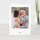 モダン書結婚の3枚の写真サンキューカード サンキューカード (裏面)