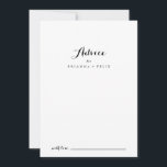 モダン書結婚の アドバイスカード<br><div class="desc">この書モダン道の結婚アドバイスカードは素朴な人に最適結婚である。とエレガントデザインはシンプル、クラシックとスクリプトのタイポグラフィを白黒で表す。これらのカードはs、結婚ブライダルシャワー、ベビーシャワー、卒業式パーティーなどに最適だ。新郎新婦の名前、両親または卒業生の名前でカードをパーソナライズ。</div>