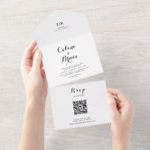 モダン書結婚の オールインワン招待状 (貼ってはがせる)