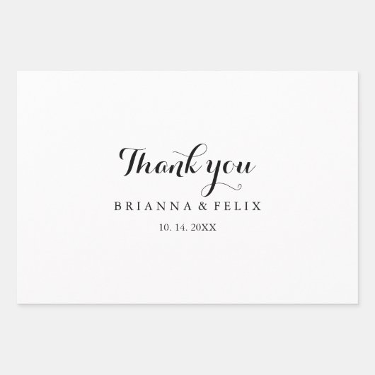 モダン書結婚の ラッピングペーパーシート (正面)