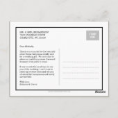 モダン書結婚サンキューカード ポストカード (裏面)