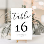 モダン書結婚表番号 テーブルナンバー<br><div class="desc">シンプル白モダンエレガント字デザイン</div>