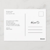 モダン書結婚道の写真ありがとう ポストカード (裏面)