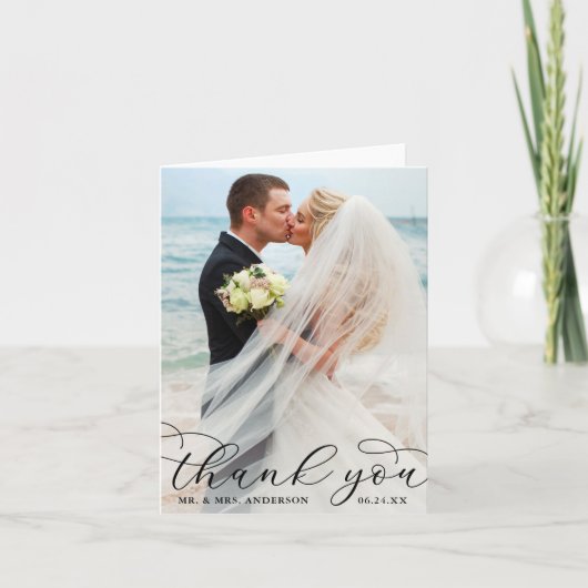 モダン書結婚道の写真B サンキューカード (正面)