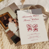 モダン書赤結婚の 招待状