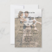 モダン書跡結婚2枚の写真 招待状 (正面)