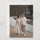 モダン書道の時代を超えた結婚白黒 セーブザデート (裏面)