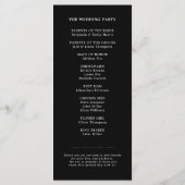 モダン書道の時代を超えた結婚白黒 プログラム (裏面)