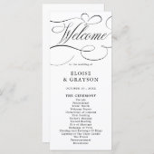 モダン書道の時代を超えた結婚白黒 プログラム (正面/裏面)