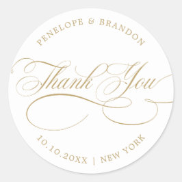 モダン書道の時代感謝していを超えた金ゴールド結婚のユーザ ラウンドシール