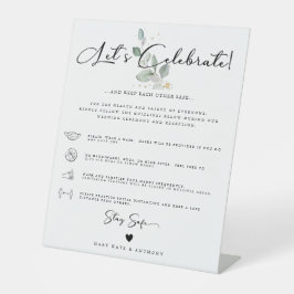 モダン書道の社会結婚安全の緑 台座サイン