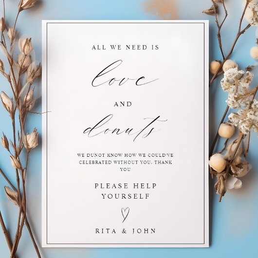 モダン書道デュノバーの結婚ケーキの看板 ポスター