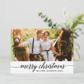 モダン書道メリー結婚クリスマス シーズンカード (スタンド正面)