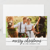 モダン書道メリー結婚クリスマス シーズンカード (正面/裏面)