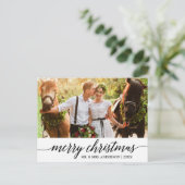 モダン書道メリー結婚クリスマス ポストカード (スタンド正面)