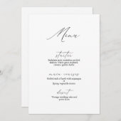 モダン書道ロマン結婚ティックのメニュー 招待状 (正面/裏面)