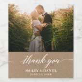 モダン書道写真結婚のクラフト ワインラベル (シングルラベル)