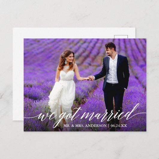 モダン書道得結婚結婚したの写真 ポストカード (正面/裏面)