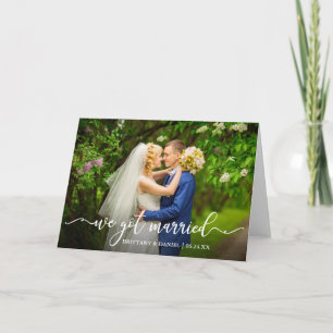 モダン書道得結婚結婚したの折り 案内状