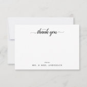 モダン書道白黒ありがとう サンキューカード (正面)