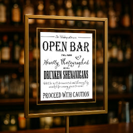 モダン書道結婚のオープンバープリント ポスター