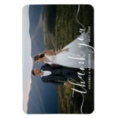 モダン書道結婚の写真ありがとう マグネット (縦)