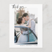 モダン書道結婚写真ありがとう ポストカード (正面)