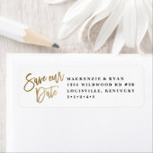 モダン書金ゴールドセーブ・ザ・デート案内 ラベル (インサイチュ)