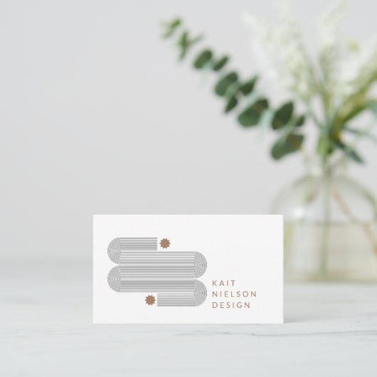 モダン最小幾何線ユニーククリエイティブ 名刺 (スタンド正面)