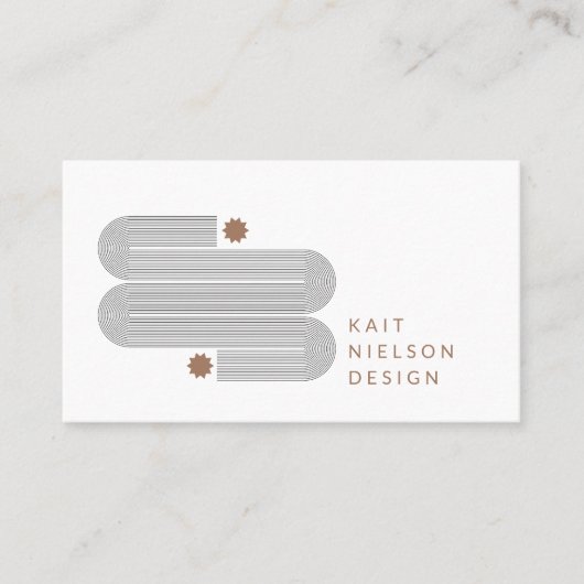 モダン最小幾何線ユニーククリエイティブ 名刺 (正面)