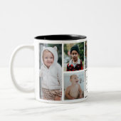 モダン最高のおじいちゃんが7枚の写真のコラージュ&ネーム ツートーンマグカップ (左)