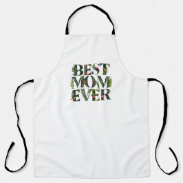 モダン最高のお母さん今まで可愛い花と緑の植物 エプロン