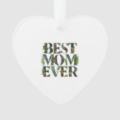 モダン最高のお母さん今まで可愛い花と緑の植物 オーナメント (正面)