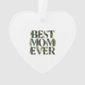 モダン最高のお母さん今まで可愛い花と緑の植物 オーナメント (裏面)