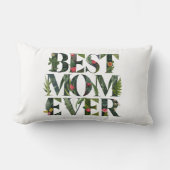 モダン最高のお母さん今まで可愛い花と緑の植物 ランバークッション (正面)