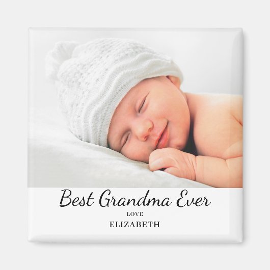 モダン最高のお祖母さんの写真名 マグネット (正面)